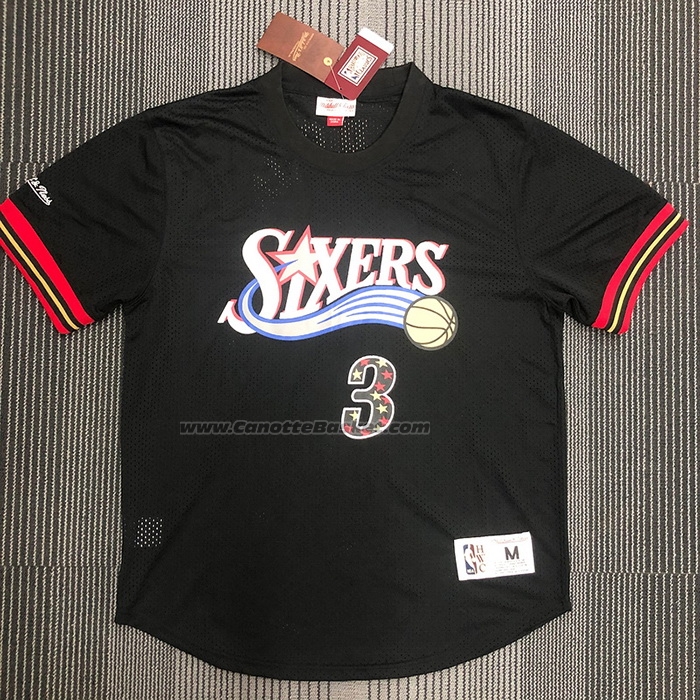 Maglia Manica Corta Philadelphia 76ers Allen Iverson NO 3 Nero2